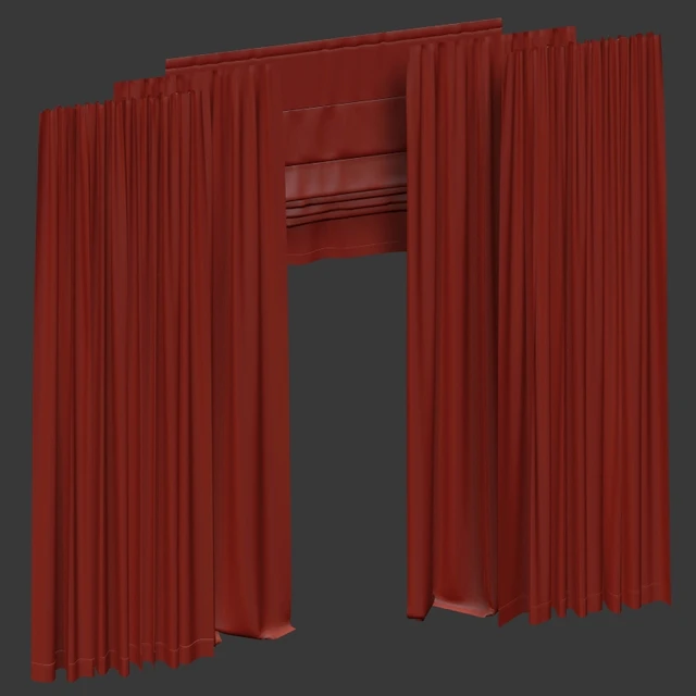 Straight curtains with tulle and roman — Descargar