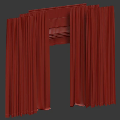 Straight curtains with tulle and roman — Ver 4