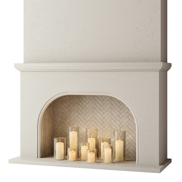 Fireplace with candles — Download