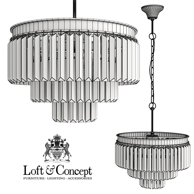 Люстра RH 1920s Odeon Smoke Glass Fringe Chandelier - 3 rings — Скачать