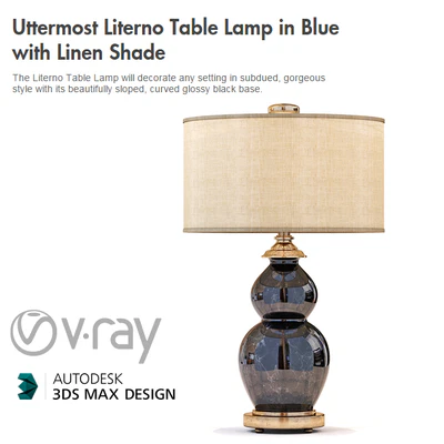Uttermost Literno Table Lamp in Blue with Linen Shade — Ver 1
