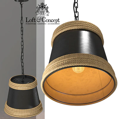 Black &amp; Hemp Pendant Lamp Suspension — Ver 2