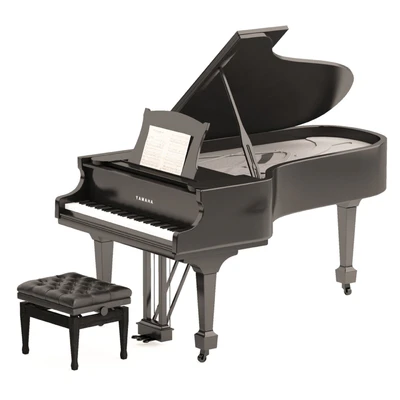 Grand Piano with Stool and Notes — Ver 1