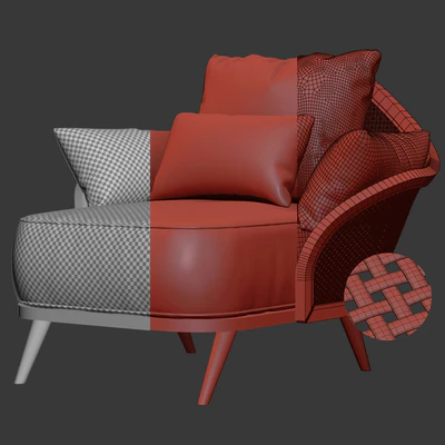 Garden lounge armchair WML / Rattan armchair — Ver 4
