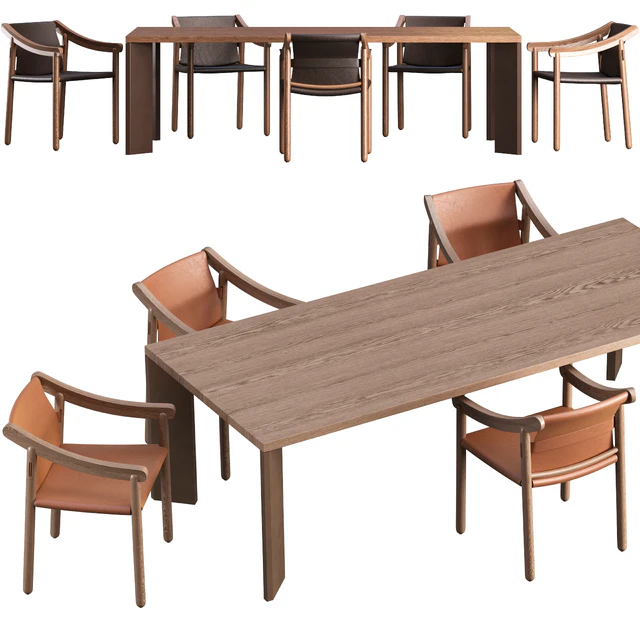 Dining table Cassina 499 Ordinal+ chair Cassina 905 — Скачать