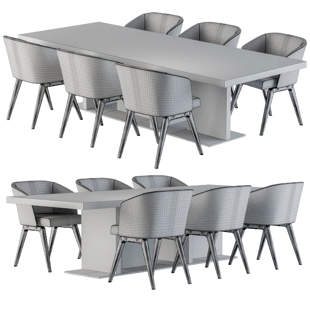 Minotti Dinning with Creed Chair and Wooden Toulouse Table — Descargar