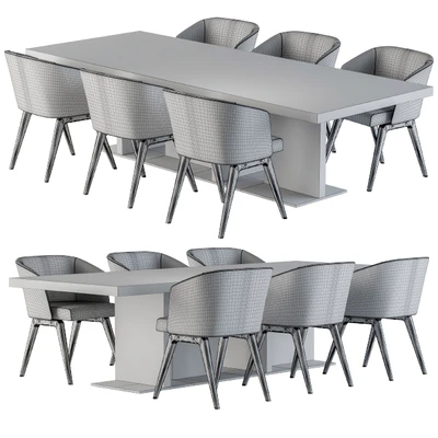 Minotti Dinning with Creed Chair and Wooden Toulouse Table — Ver 3