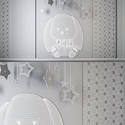 Wall panels for children   bunny (2) — Ver 3