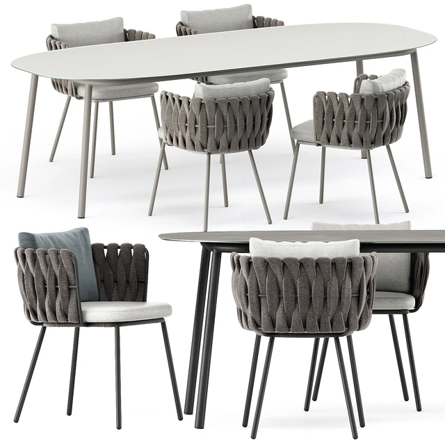 Tosca armchair and Tosca table by Tribu — Descargar