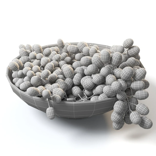 Bunches of grapes in a glass bowl — Descargar