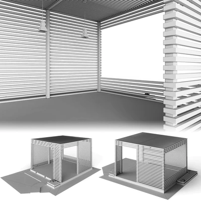 Wooden gazebo in the loft style — Ver 2