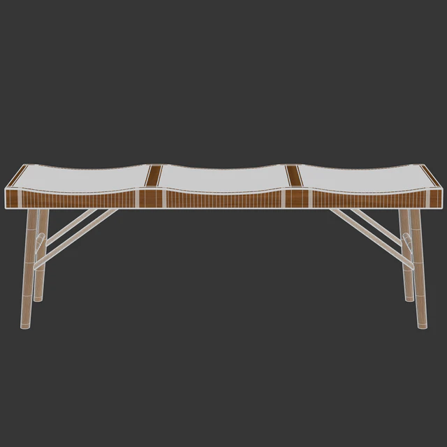 Zara Home - The bench made of wood and rattan — Скачать