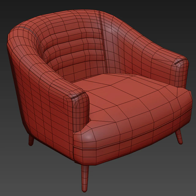 Agnes Velvet Mid-Century Armchair — Скачать