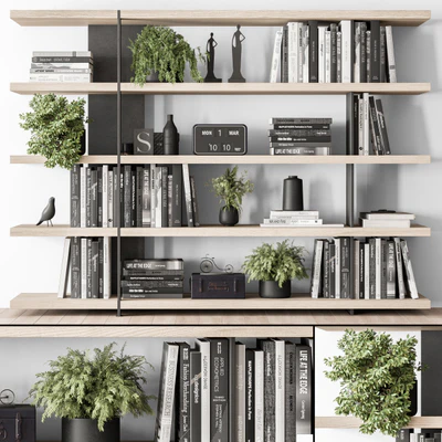 Wood and Metal Shelves Decorative - Rack Set 11 — Вид 1