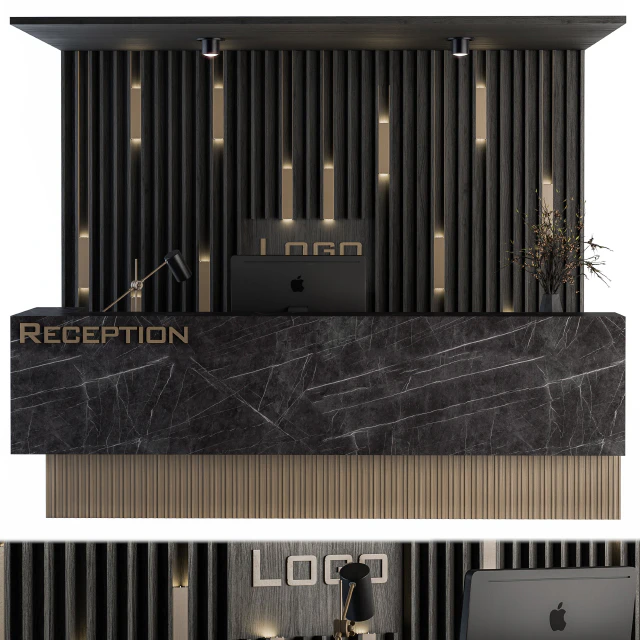 Reception Desk and Wall Decor - Set 04 — Download