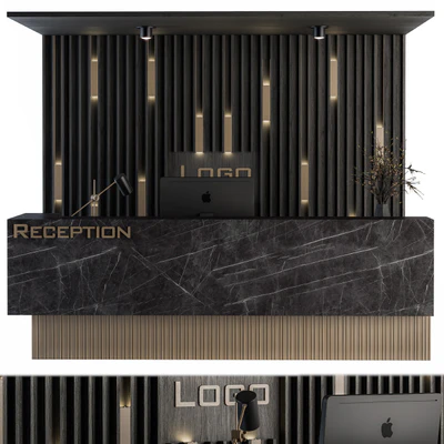 Reception Desk and Wall Decor - Set 04 — View 1