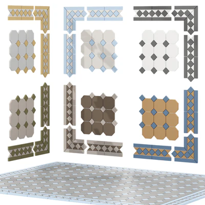 Petergof octagon Mettlach tile — Ver 5