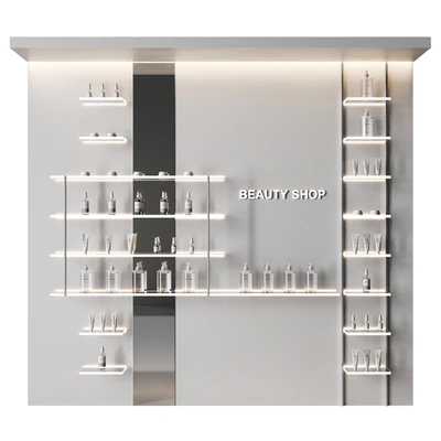 Glowing shelves for a cosmetics store — Ver 1