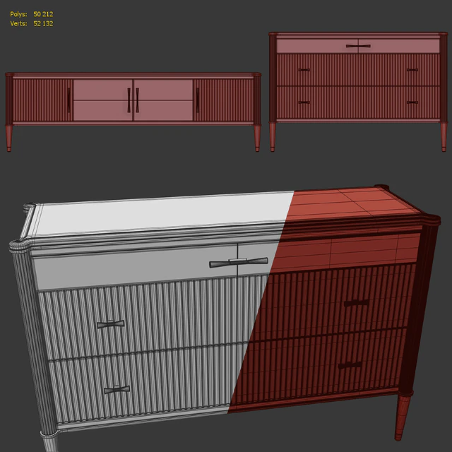 Chest of drawers and TV stand Venice. Dresser, sideboard by Classico Italiano — Descargar
