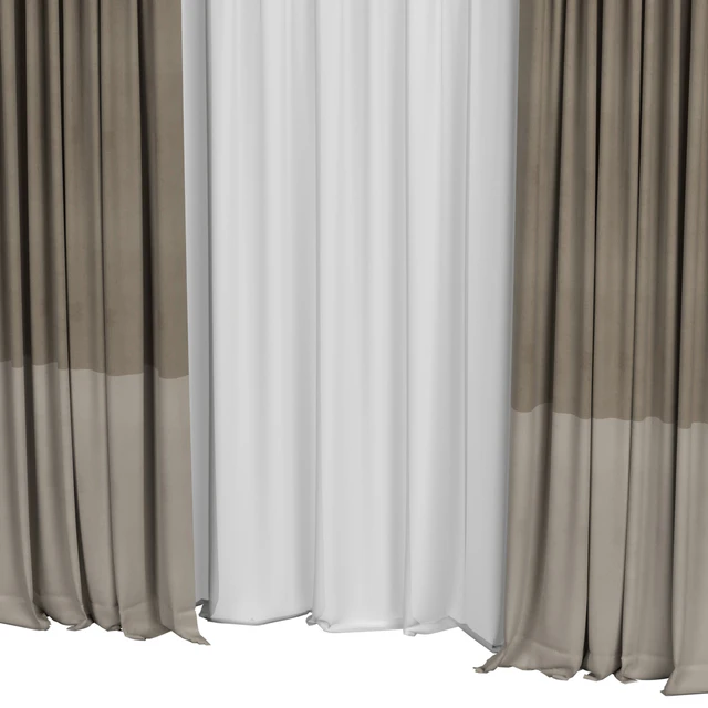 Curtains with tulle in two colors — Descargar