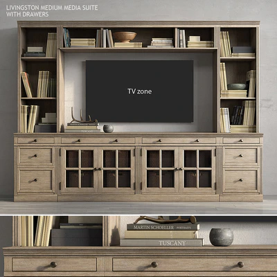Pottery barn LIVINGSTON MEDIUM MEDIA SUITE WITH DRAWERS — скачать