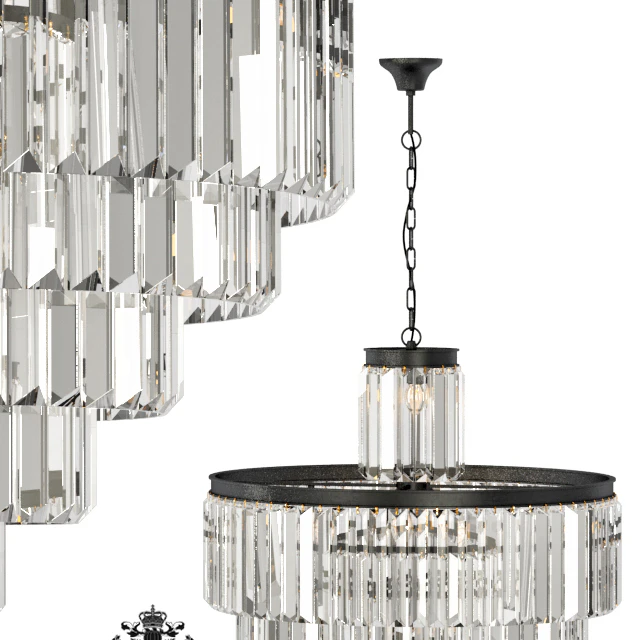 Люстра RH 1920s Odeon Clear Glass Fringe Chandelier - 6 rings — Скачать