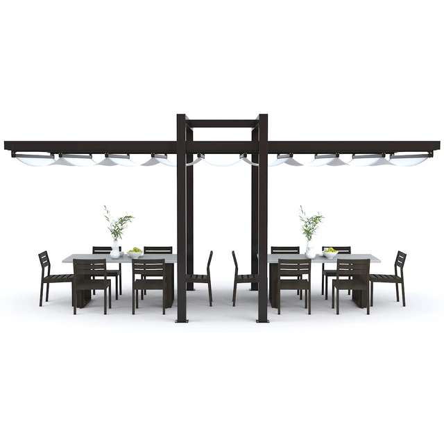 Giulio Barbieri Albatro Pergola and West Elm Concrete Outdoor Dining Table Chair — Descargar
