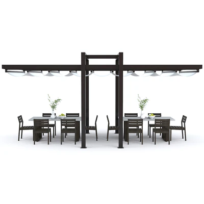 Giulio Barbieri Albatro Pergola and West Elm Concrete Outdoor Dining Table Chair — Ver 3