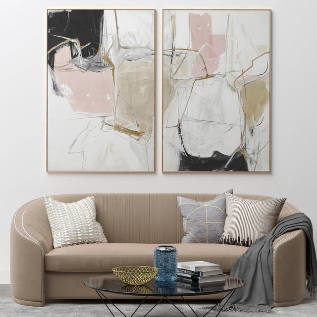 Large Abstract Neutral Wall Art C-378 — Скачать