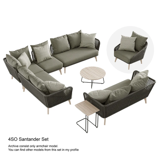 Outdoor garden wicker woven armchair 4so Santander chair — Скачать