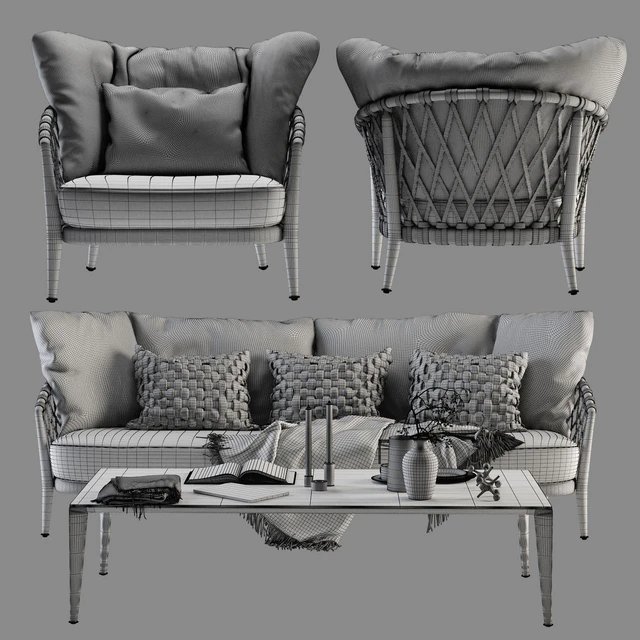 B&B Italia Erica Sofa and Chair — Скачать
