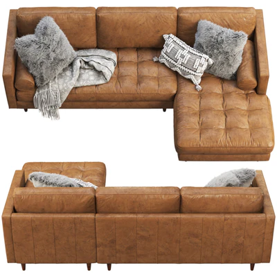 Joybird Briar Leather Sectional Sofa — View 5