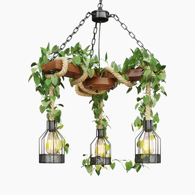Wood Ceiling Lamp with Rope — Вид 6