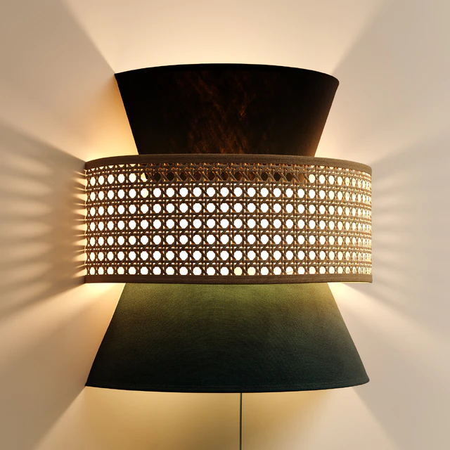 Wicker rattan wall lamp DOLKIE — Descargar