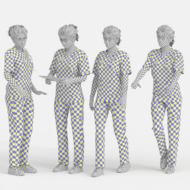 Nurse Woman in 04 Poses — Descargar