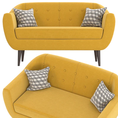 Диван Роттердам Velvet Yellow — Вид 3