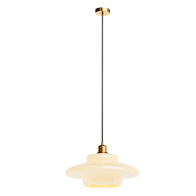 Mid Century Art Milk White Glass Pendant Light — Ver 4