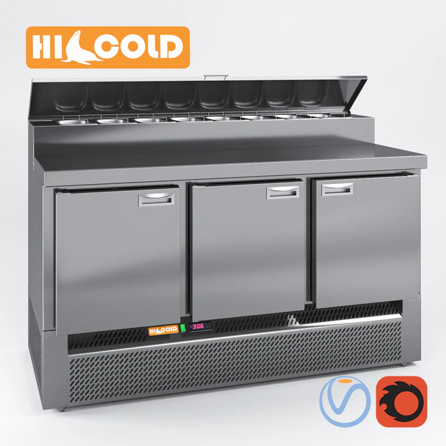 Table refrigerated pizzafied HiCold, set GN 1111, GNE 1, GN 11, GN 111 — Descargar