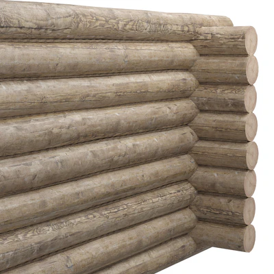 log cabin with jute rope — Ver 1