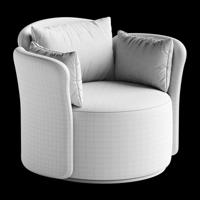 Swivel chair Lulu L black and white boucle — Ver 5