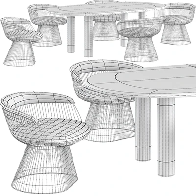 Dining table Knoll Smalto and chair Knoll Planter — Ver 3