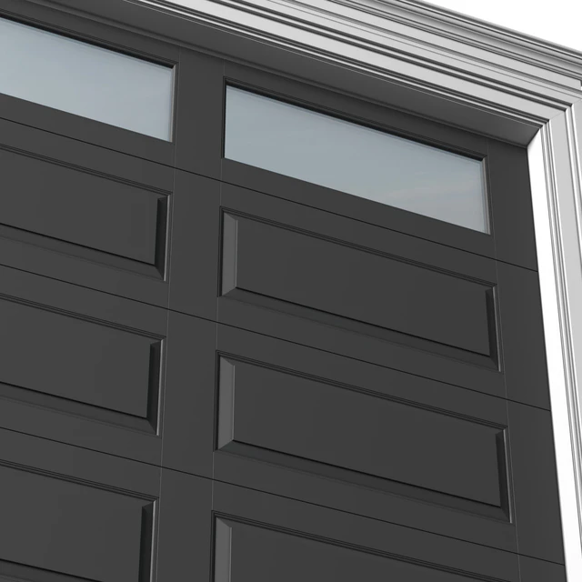 Automatic Garage Doors in classic style.Garage Doors.Traditional Automatic Wood Garage Doors.Entrance modern Gates — Descargar
