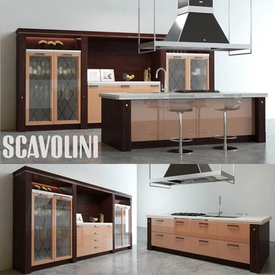 Scavolini Baccarat Kitchen Brown — Ver 1