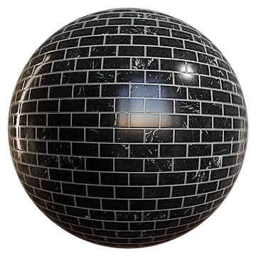 nero marquina marble brick tiles 001 — Descargar
