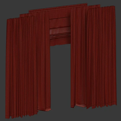 Straight curtains with tulle and roman — Ver 5