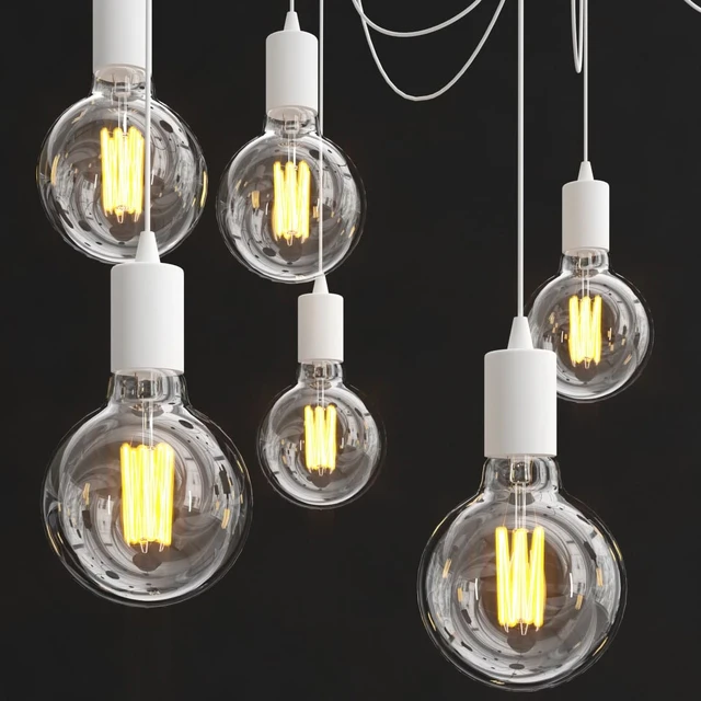 10 Light Cable Chandelier in white — Скачать