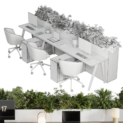 Workplace - Home offfice set - office furniture - Employee desk 26 — Вид 4