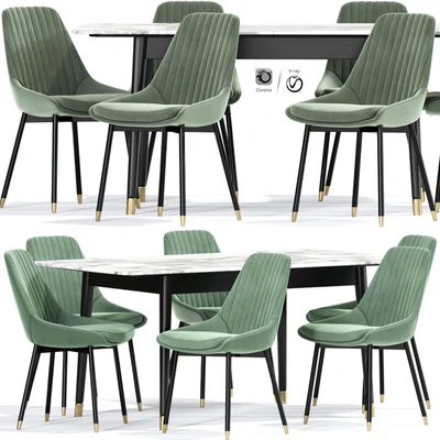 Kendall Upholstered Dining Chair Table — Ver 1
