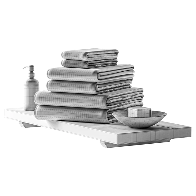 Bathroom towels on a shelf — Descargar