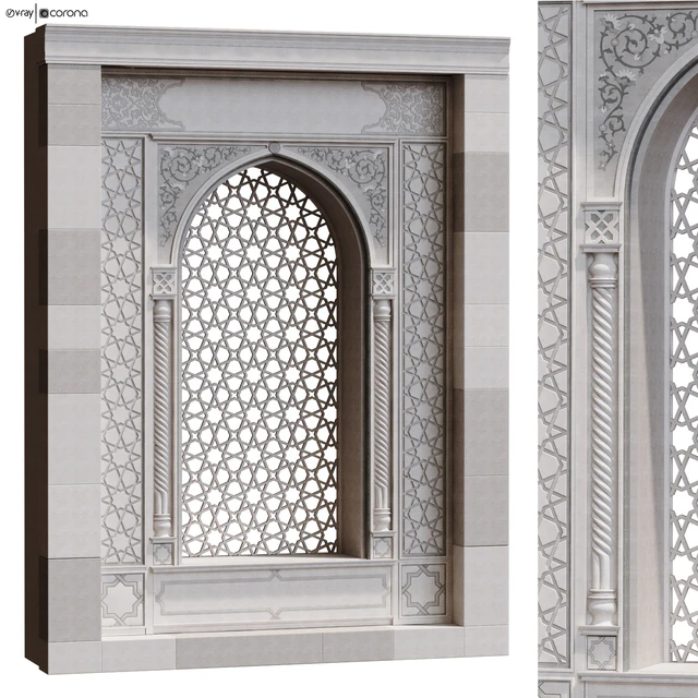 islamic arc and pattern facade element set 385 — Descargar